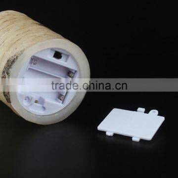 Flameless Candles Birch Bark Effect Dripless Real Wax Pillars LED Candles Dancing Flame Led Candles photo-3