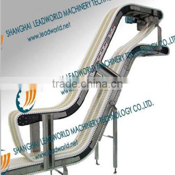 Double layer plastic module roller conveyor for food and beverage inspection line