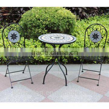 Wedding Decoration Mosaic Bistro Set Brown KD Table Foldable Chairs photo-2
