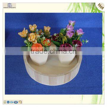 Chinese Supplier Popular Unfinished Round Storaging Paulownia Wooden Tray photo-4