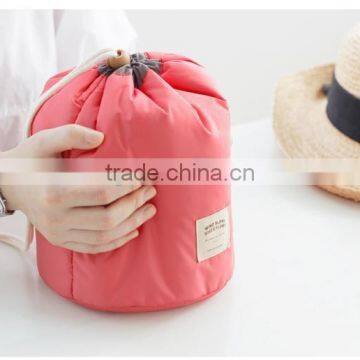 New Han Edition Cylinder Large Volume Waterproof Draw String Washing Digital Multifunctional Travel to Receive Cosmetic Bag photo-3