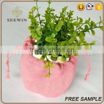 Decorative Colorful Plastic Jute Flower Bag Garden Flower Pot photo-2