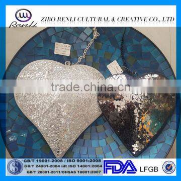 Customized Glass Hanging Silver Mirrored Mosaic Heart photo-2