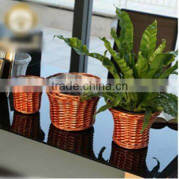 Wicker home flower pot rattan flower vase vintage storage basket