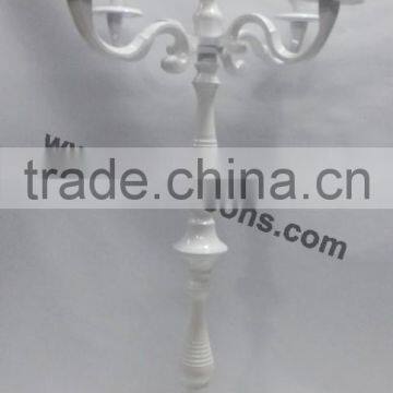 4 Arm White Candelabra 4 Arm Aluminum Candle Holder 4 Arms Candelabrum photo-6