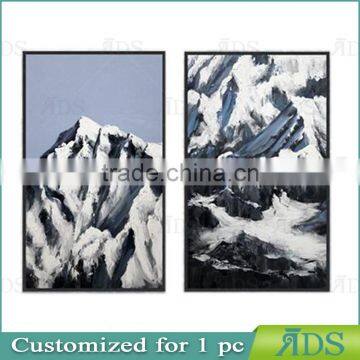 Framed Handmade Winter Landscape Painting for Home Decoration photo-3