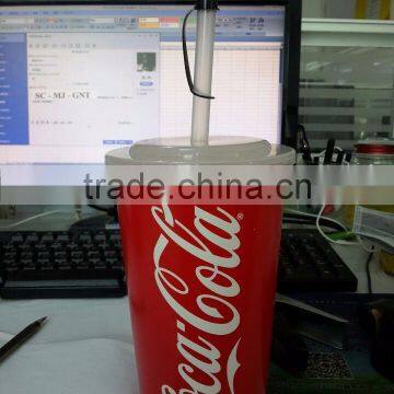 32Oz Plastic Cup with Straw for Promotion