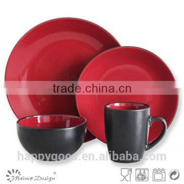 16pcs Dinnerware Set Manufacturer Two Tone Black Blue photo-2