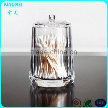 Red Acrylic New Product Round Swab Box,toothpick Box With Lid photo-2