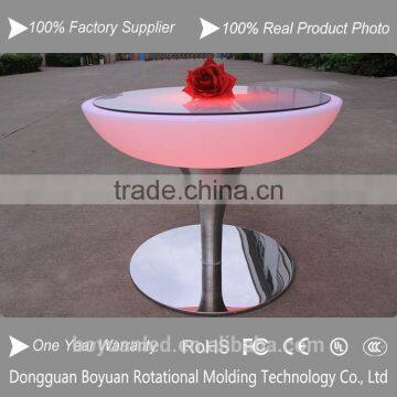 Battery Rechargeable LED Plastic Rotating Round Production Table With Legs Metal photo-5
