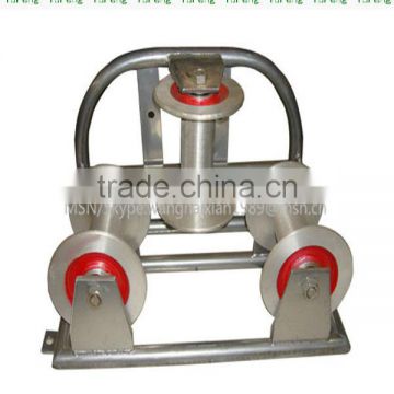 Cable roller with ground plate