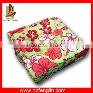 Best Selling Flower Printed Cotton Backrest Floor Cushion