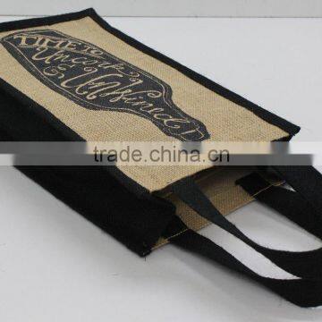 Customize High Quality pp Laminated Jute Wine Bag With Jute Handle photo-3