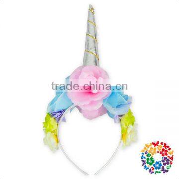 Summer Baby girls Unicorn Hair Clasp Cheap Kids Flower Plastic Hair Accessories