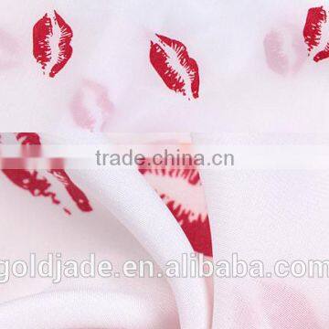 Hot New Design Cute Red Lips Prints Elegant Chiffon Blouse and Tops photo-2