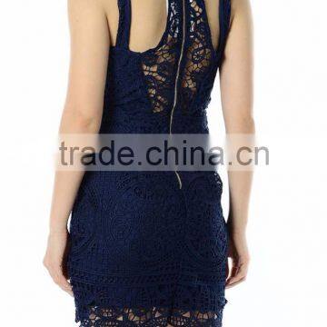 Choker Neck Lace Elegant Dress On-trend Woman Casual Dress photo-3