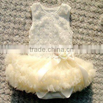 2017 New Design Boutique Baby Clothing Flower Girl Dress Comfortable Cotton Rose Dress Fashion Girl Party Wear Dress photo-2