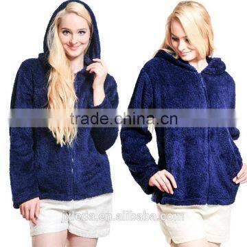 Women Girls Plus Size Snuggle Fleece Blouse Zip Fluffy Warm Hooded Sweatshirt Hoodie Ladies Loose Sweatshirt Jacket With Hood photo-5