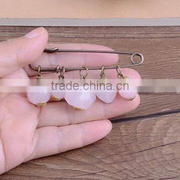Diy Yellow Agate Charms Safety Pins Handmade Colorful Enamel Metal Charms Brooch for Women Dress photo-5