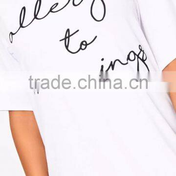 Custom Logo Design Women Nightie V Neck Rayon&Spandex Nightgown With Drop Sleeve Front Print T-Shirt Dress photo-6