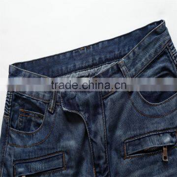 2016 Hot Men's Fashion Men's Jeans Bule Jeans Hole Personality Male Personality Pants Beggar photo-3