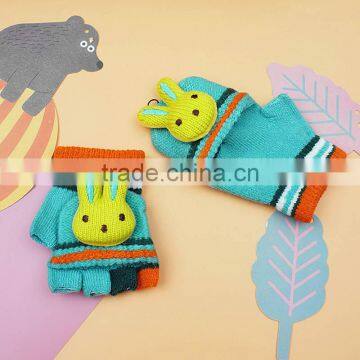 TC13016 Cute Animal Pattern Half Finger Knit Gloves for Baby, Cheap Winter Warm Baby Gloves Wholesale photo-3