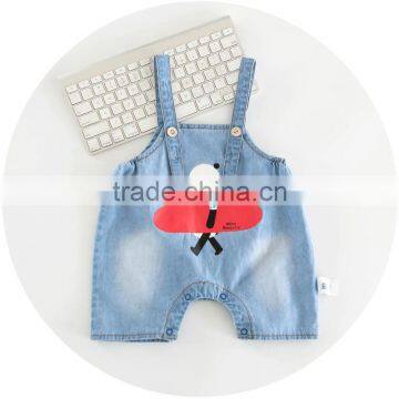 S17058A Newborn Suspender Jeans Toddler Baby Shorts Infant Overalls photo-4