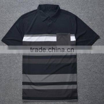 Mens Dry Fit Striped Sport Custom Polo Shirt Fabric photo-2