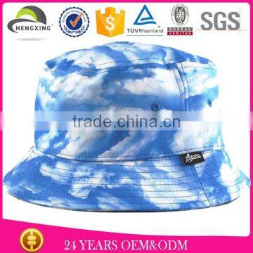 Stocked Custom Print Cloud Bucket Hat no Logo/small Logo on the Bucket Hat Brim photo-3