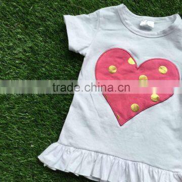 Girls Summer Design Baby Girls Boutique Clothing Girls Heart Outfits Children Short Sleeve Summer Outfits With Accessories photo-2