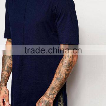Guangzhou Shandao OEM Manufacturing Casual Summer 200g 40% Cotton 60% Polyster Short Sleeve O-neck Custom Side Split T Shirt photo-3