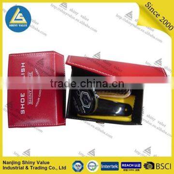 Portable Travel Use Shoe Shine Kit With Plastic Shoe Horn and Tin Shoe Polish