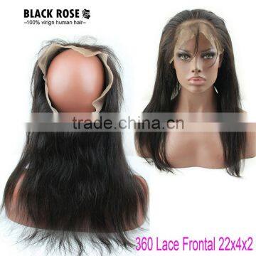 100% Brazilian Human Hair 360 Frontal , 2016 Hot Selling New Arrival Glueless Frontals 360 Lace Frontal Wig With Elastic Band photo-3
