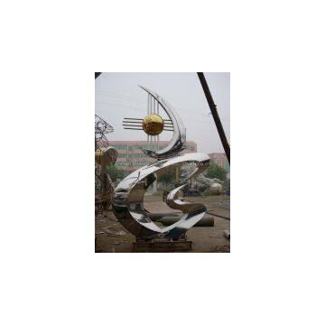 Outdoor Large Sports Abstract 304 Stainless Steel Statues photo-3