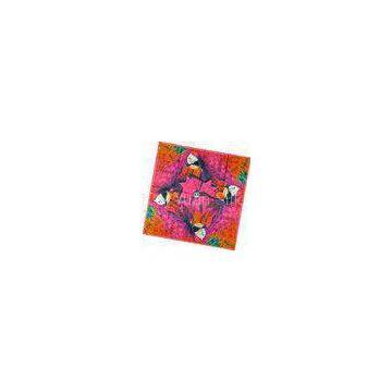 Square / Long Digital Printing Silk Scarves With Hand Rolled Hemming