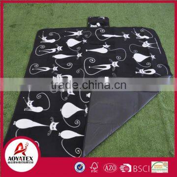 New design easy - carrying printed polar fleece picnic blanket