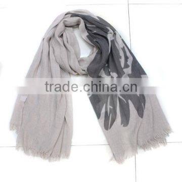 wide Autumn-Winter sun flower printed 100% cotton scarf