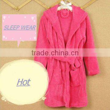 women pink hooded bath robes korean style winter clothes