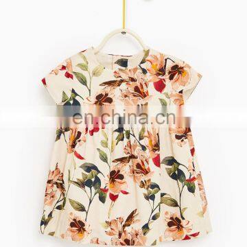 Front and back yoke detail floral baby girls dresses