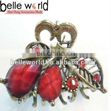 New Arrival Red Crystal Rhinestone Peacock Claw Hairpin