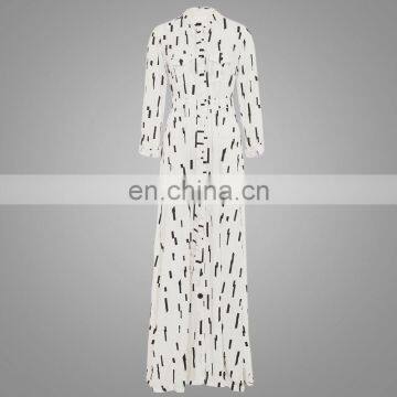 Modern Dubai Style Kebaya Shirt Islamic Dress Abaya Muslim Shirt Long Printing Abaya For Office Lady Latest Burqa Design photo-4