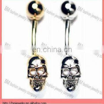 Fashion cool skull gold plated eyebrow body piercing jewelry