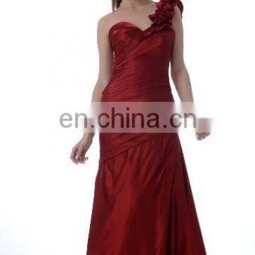 EM2208 elegant One shoulder wine dress in evening/cerebration/wedding