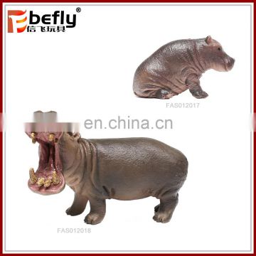 Wild african animal service model plastic hippo toy for kids