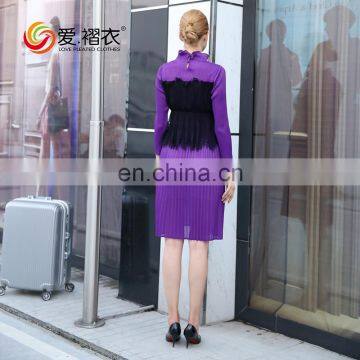 2017 Elegant Women Clothes Fake Two Pieces Bandage Dress With Lace Design photo-4