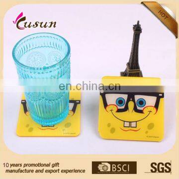 2015 Customize printed cartoon coaster Economic cheap acrylic coaster