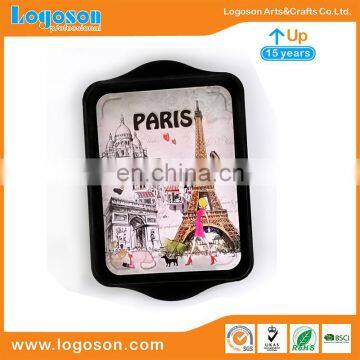 Wholesale Paris Eiffel Tower Tourist Souvenir Metal Plate Customized Country Souvenir Plate