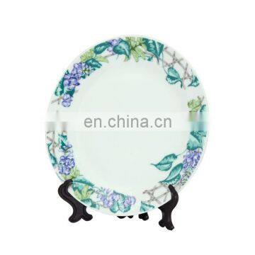 high quality white porcelain plates 8''dishes ceramic plate lacy rim plate