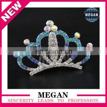 Sweet Kids Colorful Bright Rhinestone Crown Combs Hair Accessories