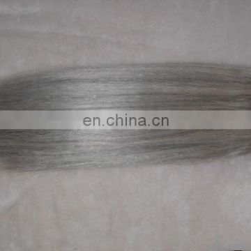 No Tangle&Shedding Top Grade 6A Yak Hair Yaki Straight Gray Remy Hair Extensions